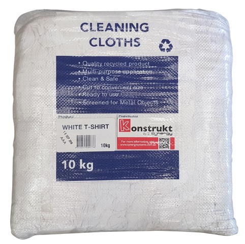 KONSTRUKT RAGS PURE WHITE T-SHIRT 10KG 